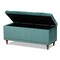 Baxton Studio Kaylee Teal Blue Velvet Upholstered Tufted Storage Ottoman Bench 160-9936 - alternate 8